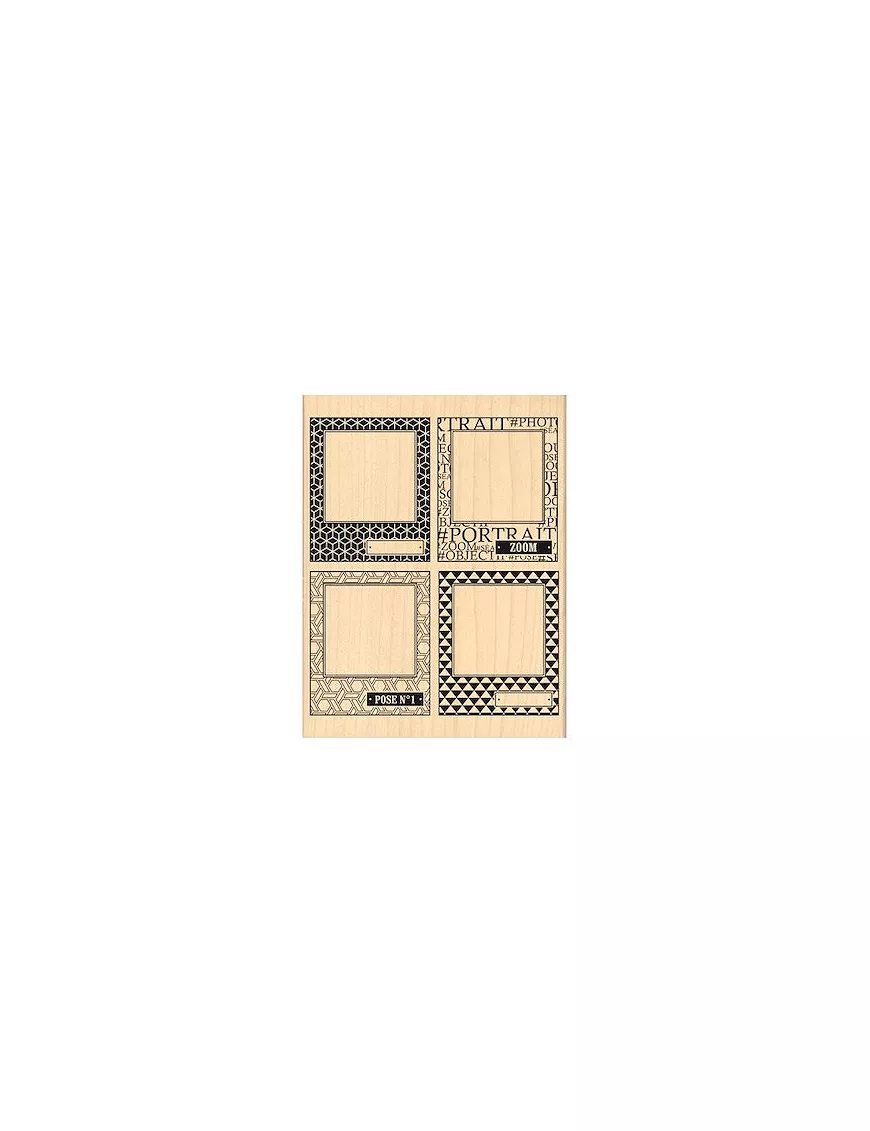 Sello de Madera CUATRO POLAROIT  13 x10 cm