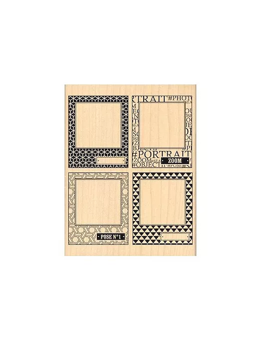 Sello de Madera CUATRO POLAROIT  13 x10 cm