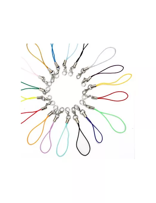 Colgante cuerda+mosquetón de 5 cm. 4 ud color MINT