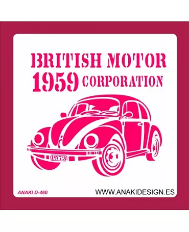 STENCIL VOLKSWAGEN ESCARABAJO 30X30cm