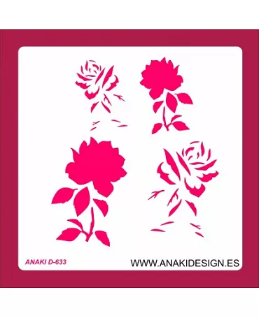 STENCIL ROSAS  30X30cm