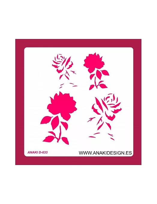 STENCIL ROSAS  30X30cm