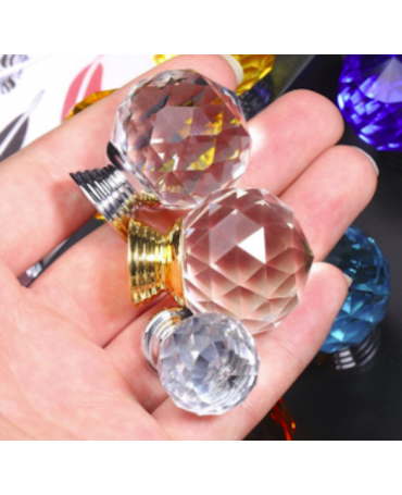 Pomo Cristal Oro 20mm