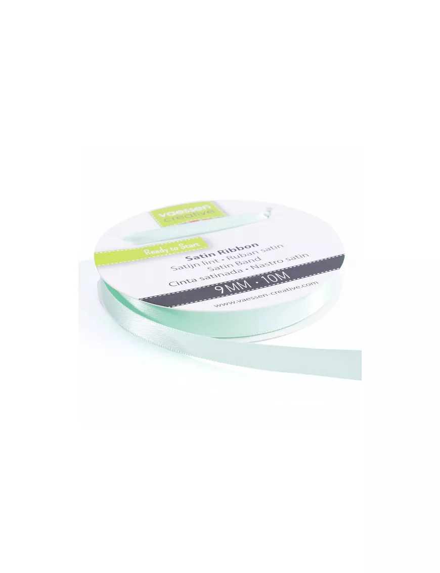 LAZO SATIN RIBBON DOUBLE 9 MMX10 METROS  AQUA
