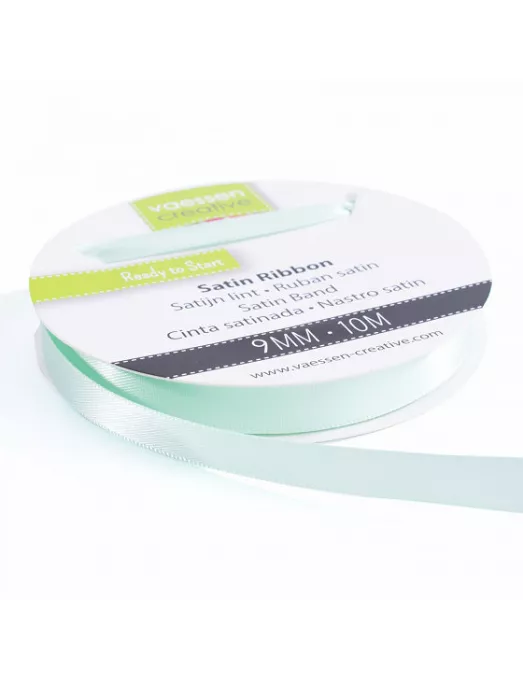 LAZO SATIN RIBBON DOUBLE 9 MMX10 METROS  AQUA