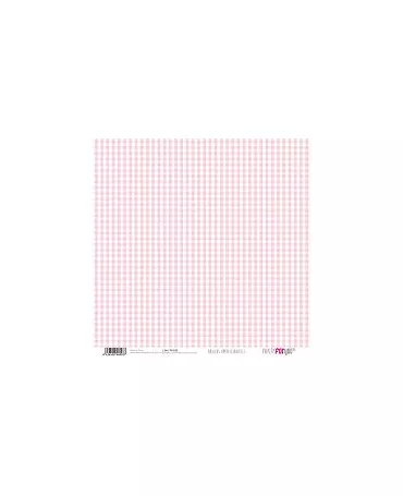 PAPEL SCRAP VICHY ROSA BEBE Y LUNARES
