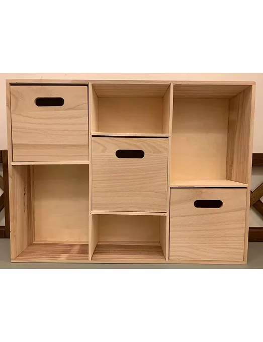 Madera estantería con 3 cajones