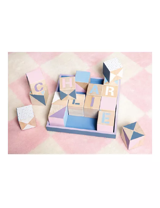 Puzzle cubos madera 16 ud