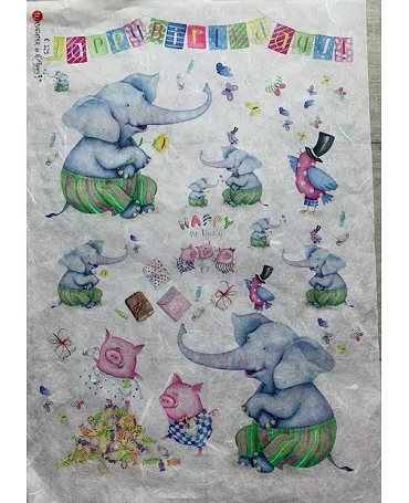 PAPEL ARROZ ELEFANTES