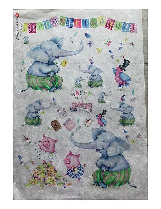 PAPEL ARROZ ELEFANTES