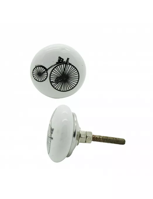 Pomo cerámico Bicicleta Antiguo