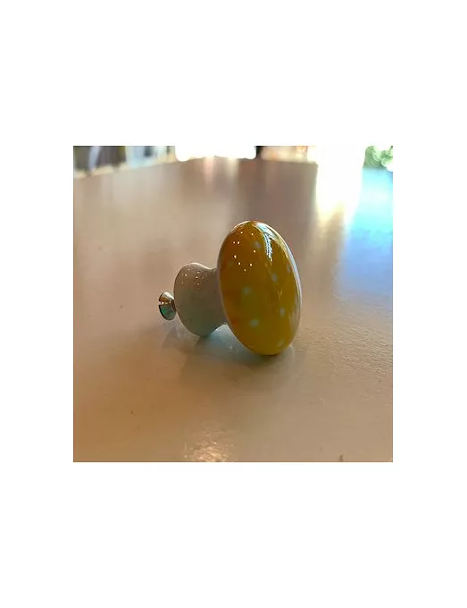 Pomo cerámico Amarillo Lunares