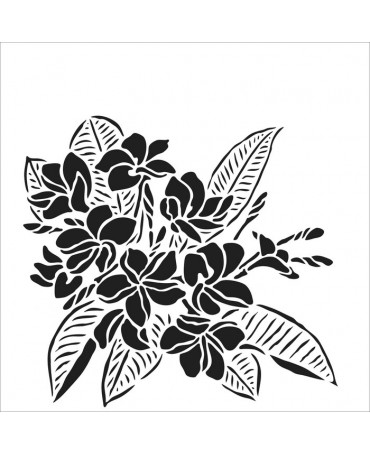 Stencil TCW Plumeria 15x15cm