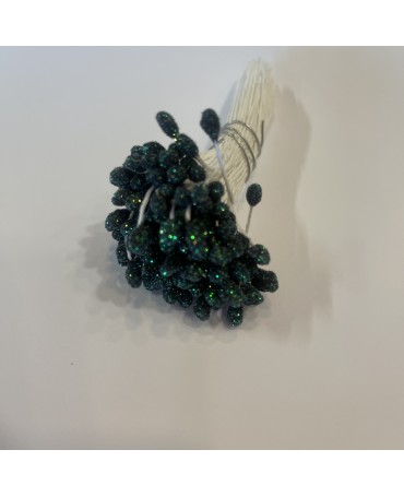 Pistilos irisados verde oscuro