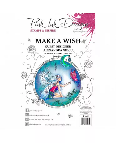 SELLO silicona CREATIVE EXPRESSIONS • Pink ink Make a wish clear stamp