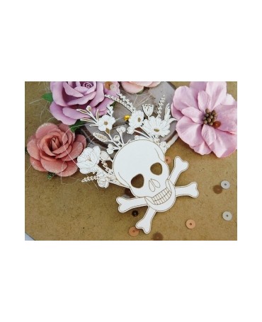 Madera Calavera Con Flores...