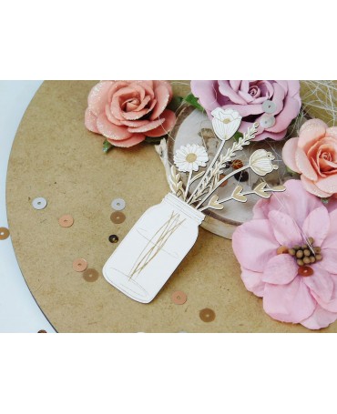 Madera Tarro con Flores...