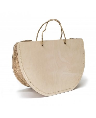 Madera bolso rafia 22x33x13