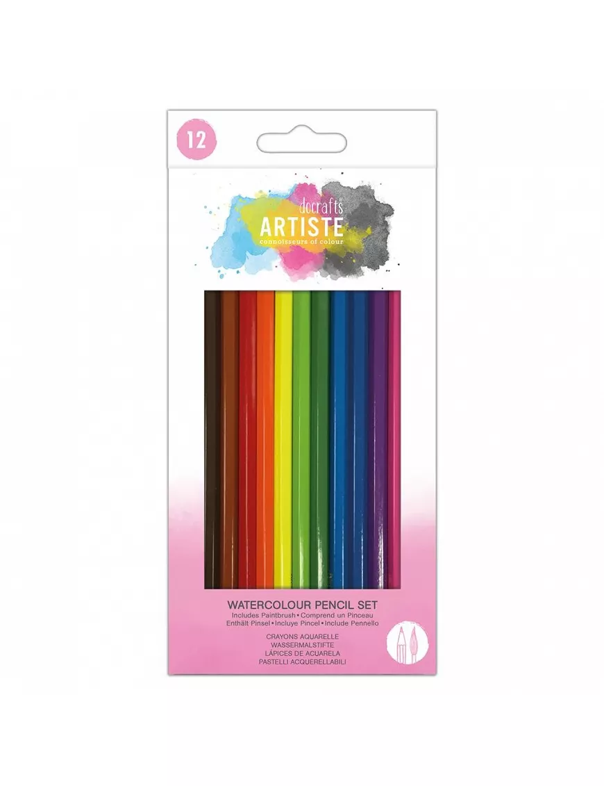 Lápices Colores acuarelables ARTISTE 12 ud + pincel