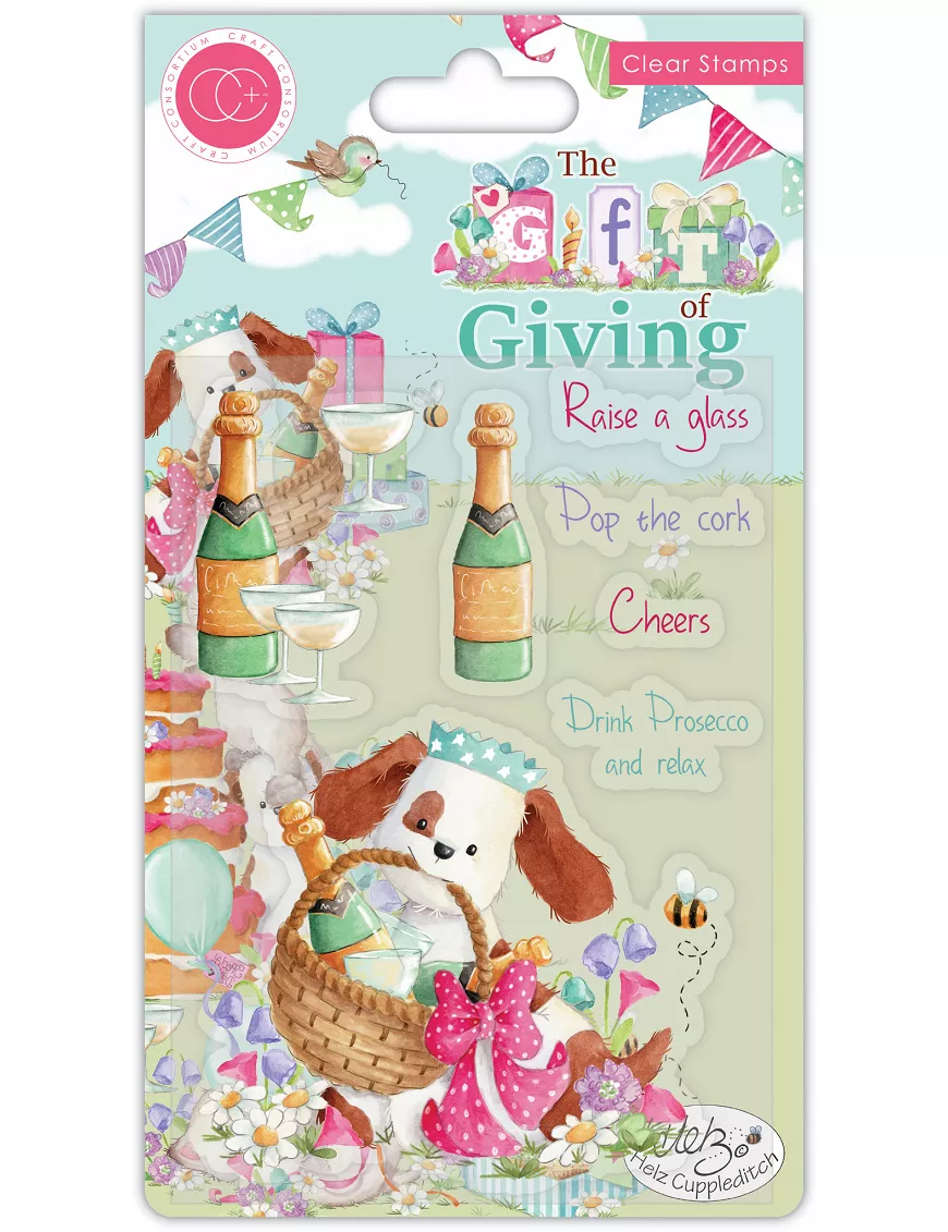 Sello Silicona CRAFT CONSORTIUM The Gift of Giving Clear Stamps Pop the Cork