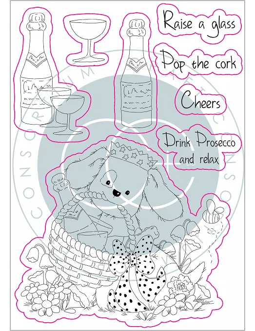 Sello Silicona CRAFT CONSORTIUM The Gift of Giving Clear Stamps Pop the Cork