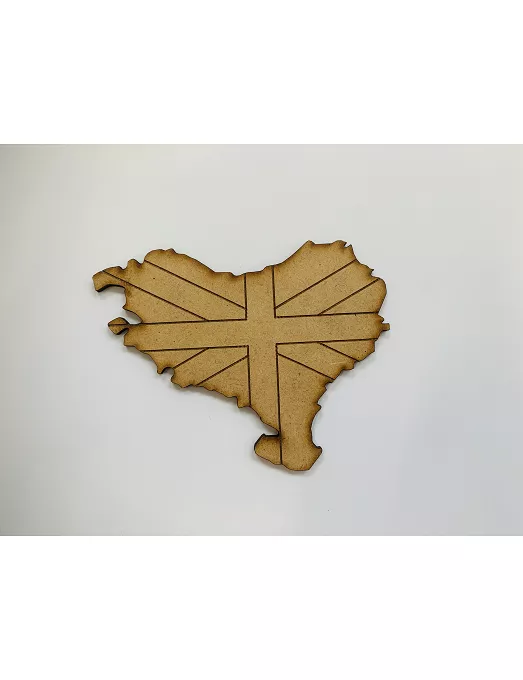 Madera Mapa Euskadi Ikurriña 8cm