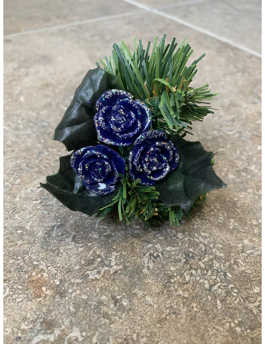 Flores Ramillete Navideño Azul