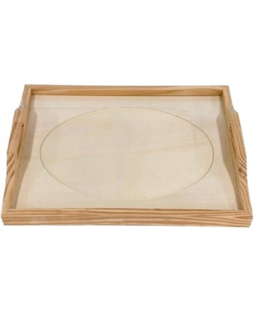 MADERA BANDEJA Cristal ovalo