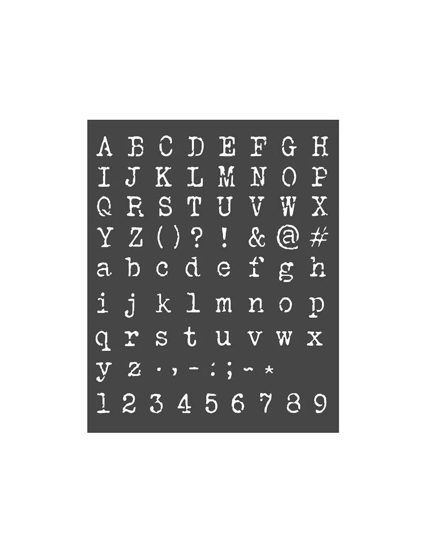 STENCIL Stamperia 20x25 Calligraphy Alphabet and numbers