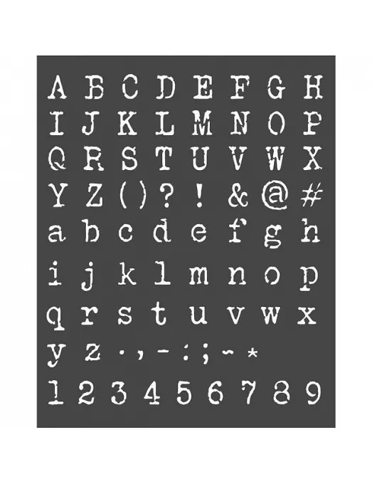 STENCIL Stamperia 20x25 Calligraphy Alphabet and numbers