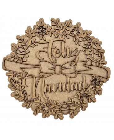 Madera Guirnalda Feliz Navidad
