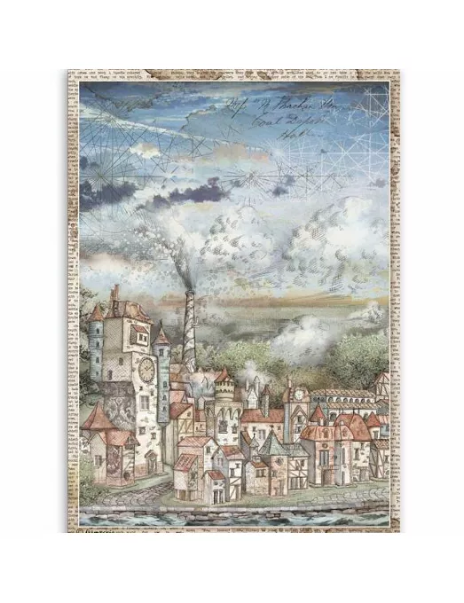 Papel arroz Stamperia A4 Sir Vagabond Cityscape