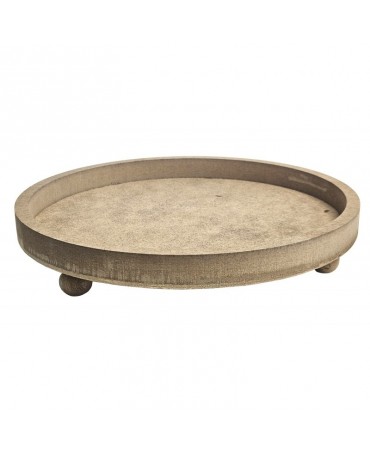 Madera Bandeja redonda 3 patas