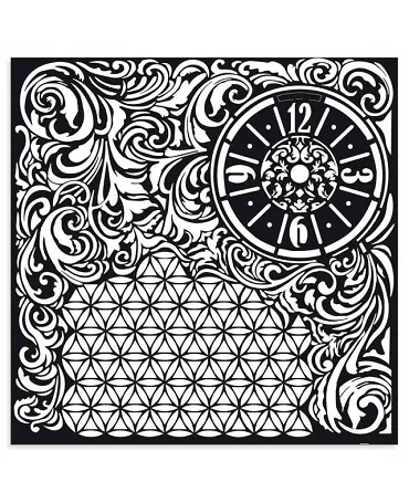 STENCIL Stamperia 30X30cm Clock and Texture