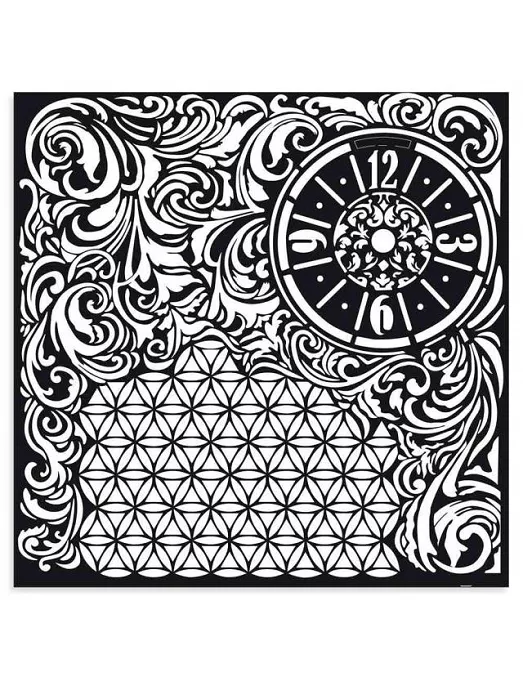 STENCIL Stamperia 30X30cm Clock and Texture