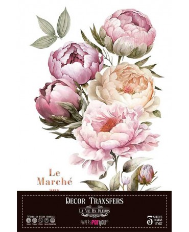 Transfer Rub On PFY Peonies...