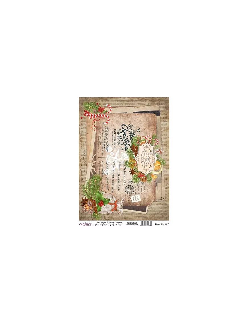 Papel arroz Cadence A3 TARJETA POSTAL