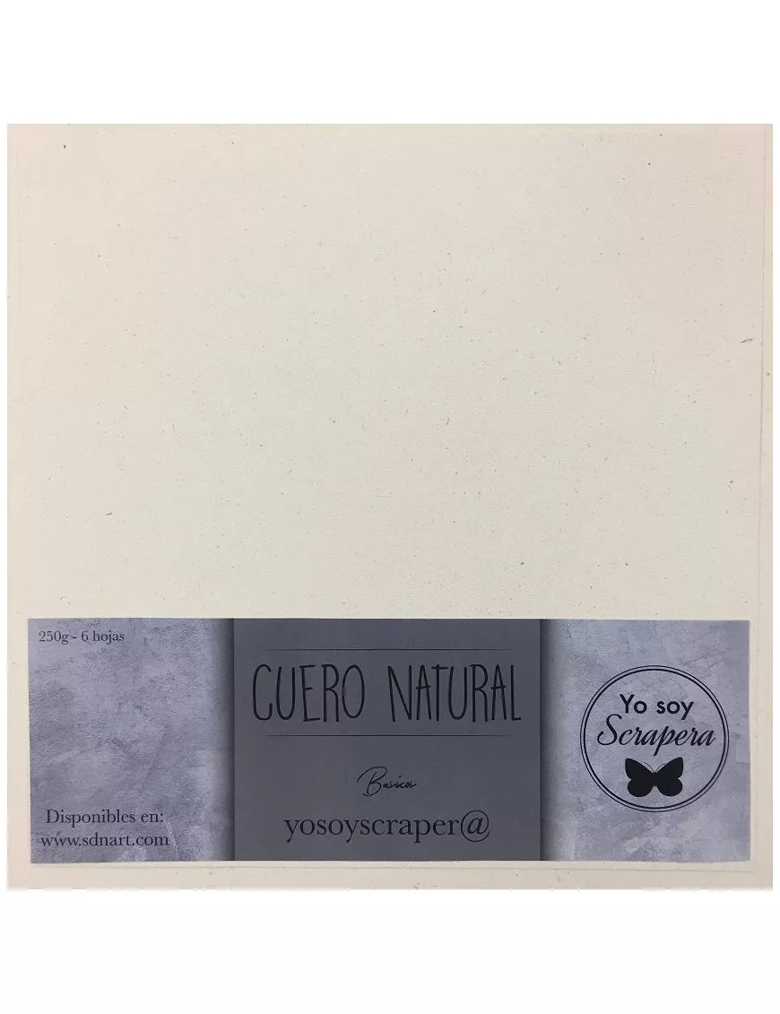 Cartulina Cuero Natural 30x30 pack 6 ud