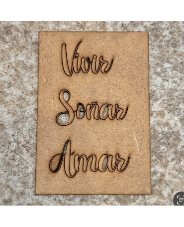 Madera Frase "Vivir,...