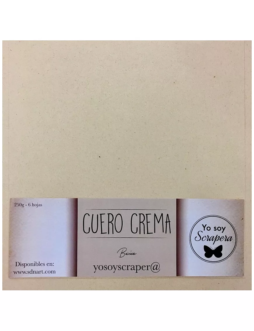 Cartulina Cuero Crema 30x30 pack 6 ud