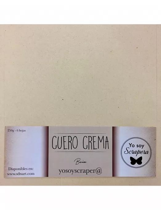 Cartulina Cuero Crema 30x30 pack 6 ud