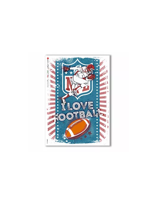 PAPEL ARROZ paperdesigns I LOVE FOOTBALL