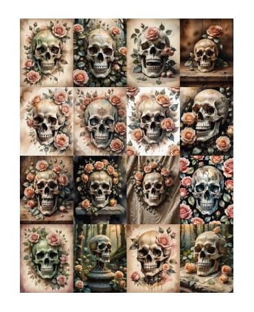 Papel Seda A4 Calavera...
