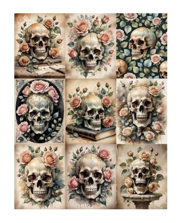 Papel Seda A4 Calavera...