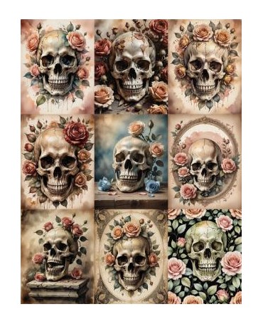 Papel Seda A4 Calavera...