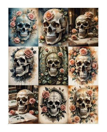 Papel Seda A4 Calavera...