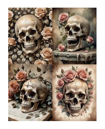 Papel Seda A4 Calavera...