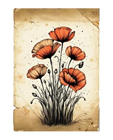 Papel Seda A4 Amapolas 32