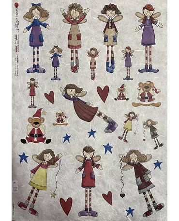 PAPEL ARROZ paperdesigns COUNTRY 0007 MUÑECAS HADAS
