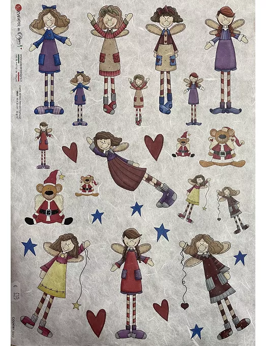 PAPEL ARROZ paperdesigns COUNTRY 0007 MUÑECAS HADAS